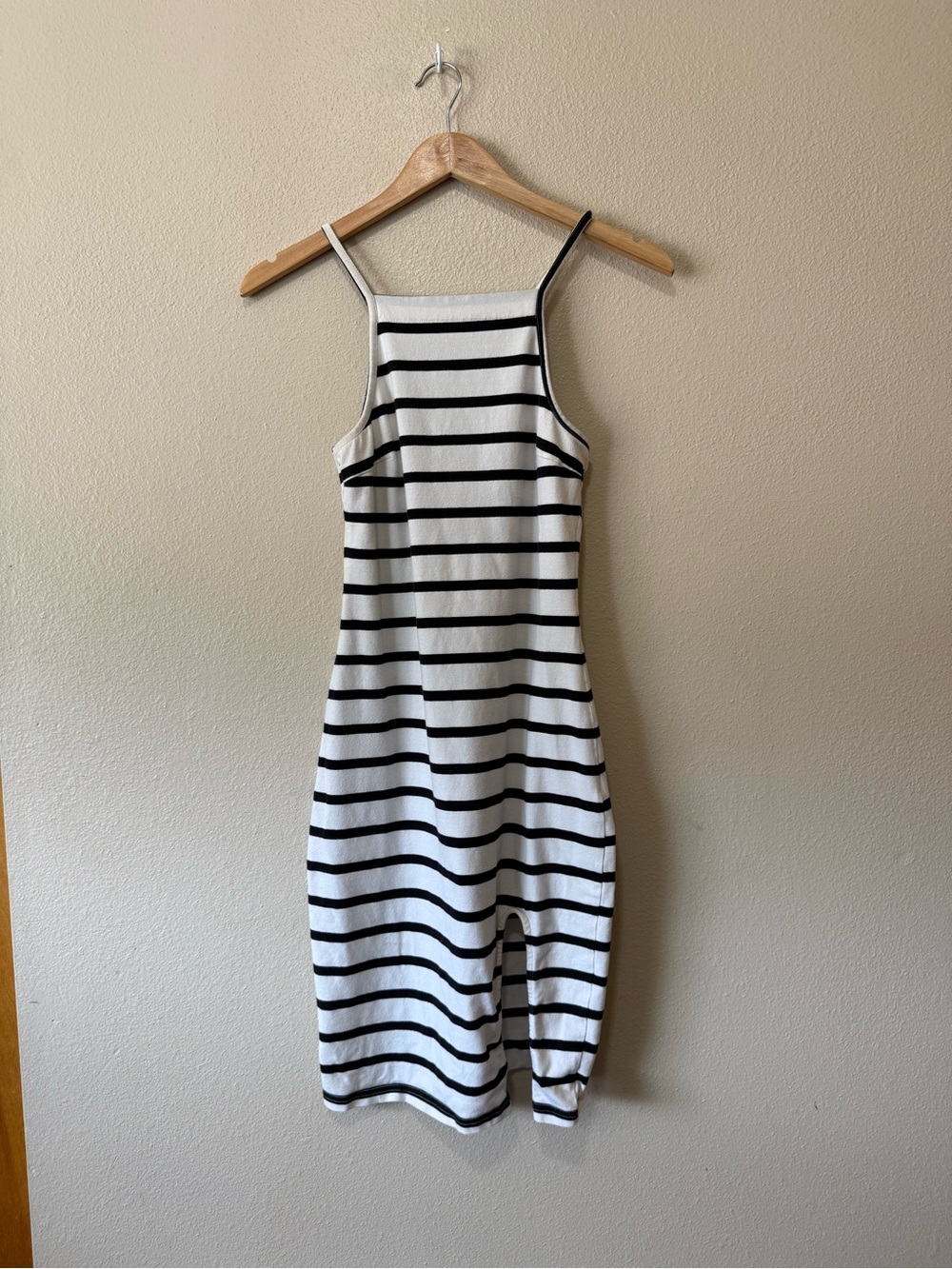 Striped Midi Dress with Slit